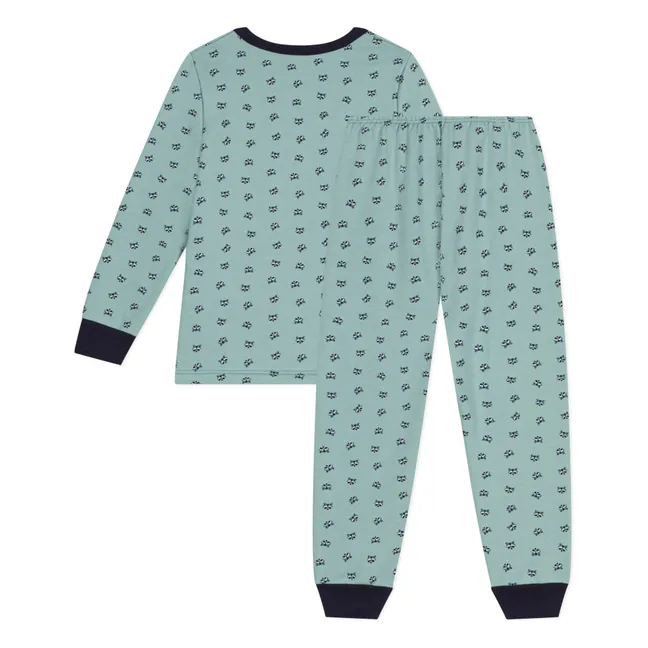 Raccoon fleece pyjama set | Green