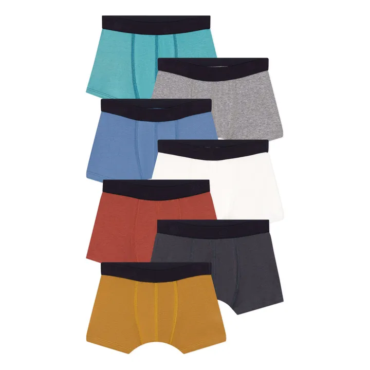 Lote de 7 calzoncillos bóxer lisos | Gris Jaspeado- Imagen del producto n°0