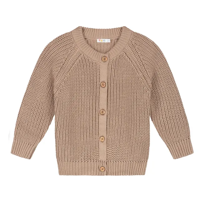 Cardigan Raglan Coton Bio | Beige