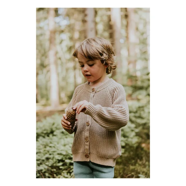 Cardigan Raglan Coton Bio | Beige