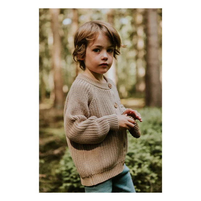 Cardigan Raglan Coton Bio | Beige