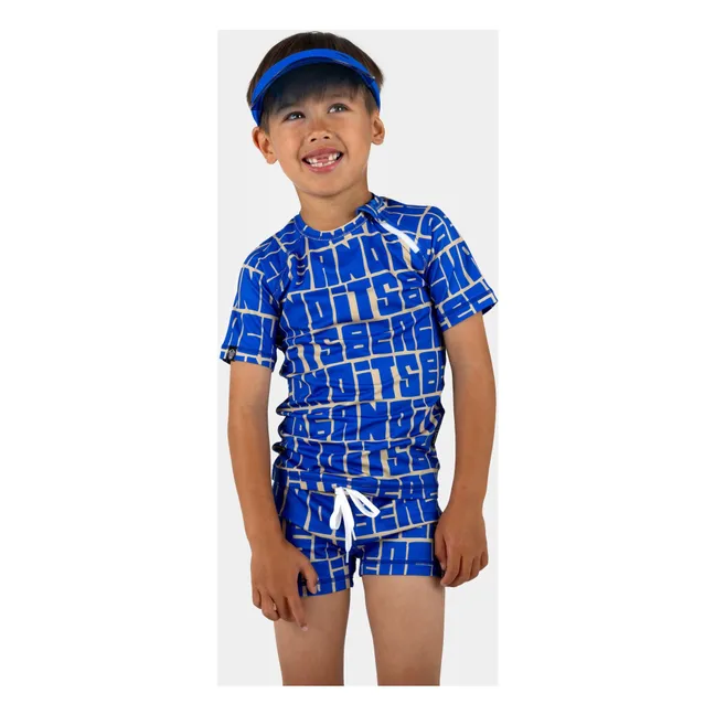 Bañador acanalado anti UV Fibras recicladas | Azul