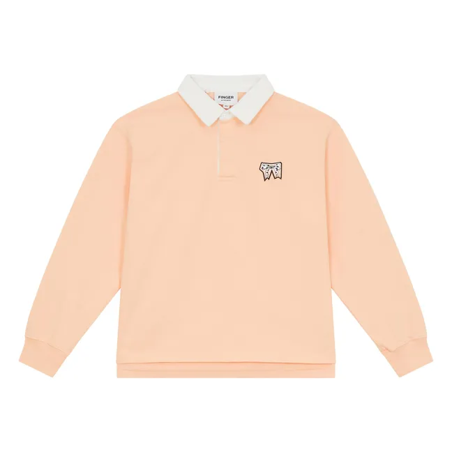 Polo Millie Rayé Coton Bio | Rose pêche