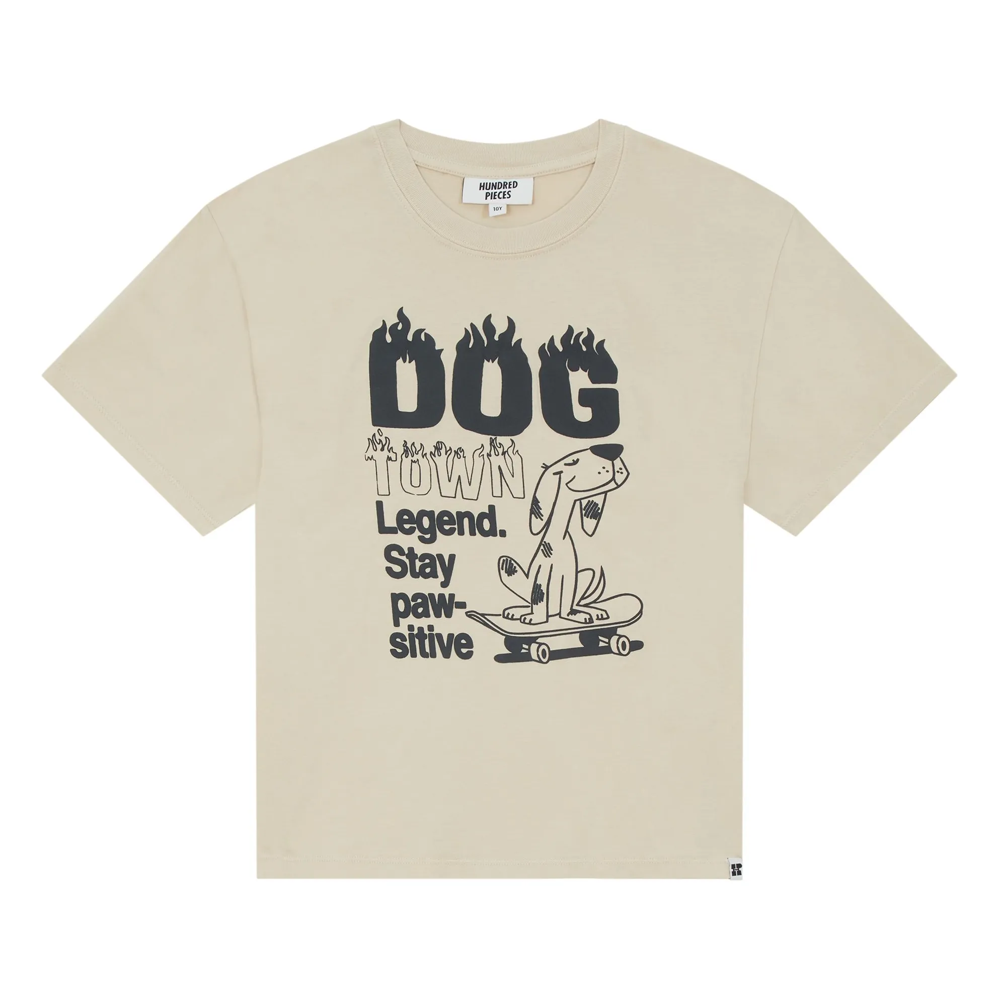 Hundred Pieces Beige Finn Organic Cotton T-Shirt