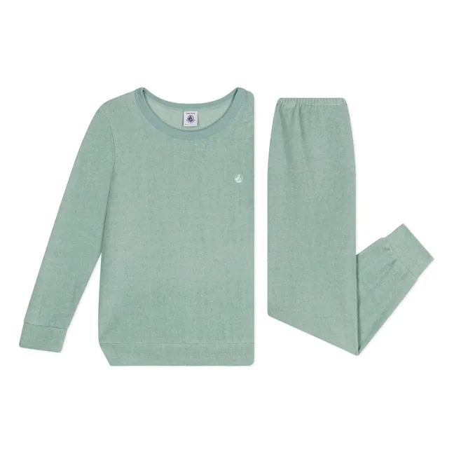 Conjunto de pijama Bouclette de rizo | Verde