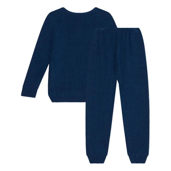 Pyjama-Set Frottee-Bouclé | Blau