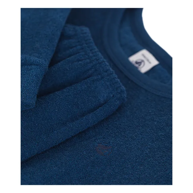Pyjama-Set Frottee-Bouclé | Blau