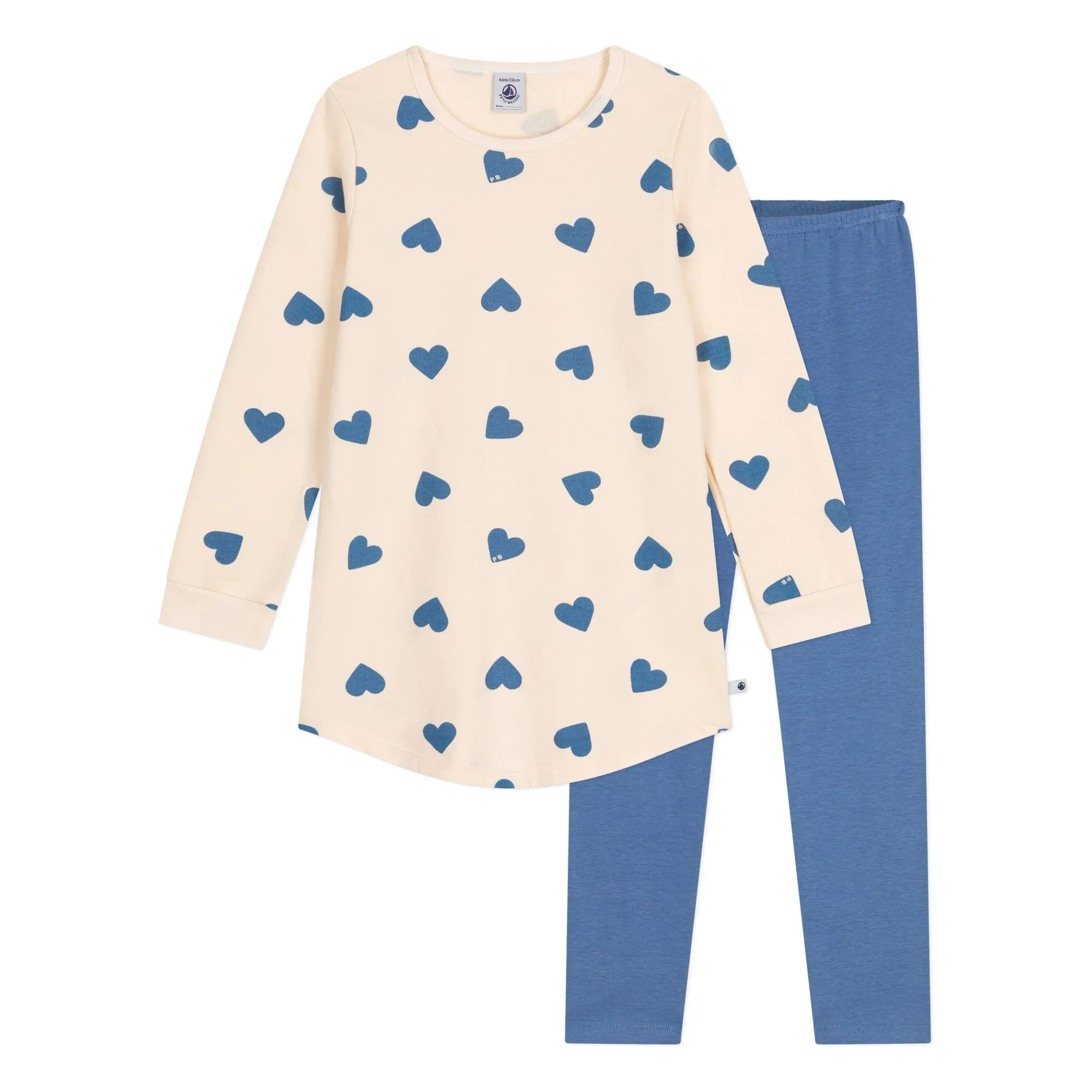 Petit Bateau Blue Molton Hearts Nightdress
