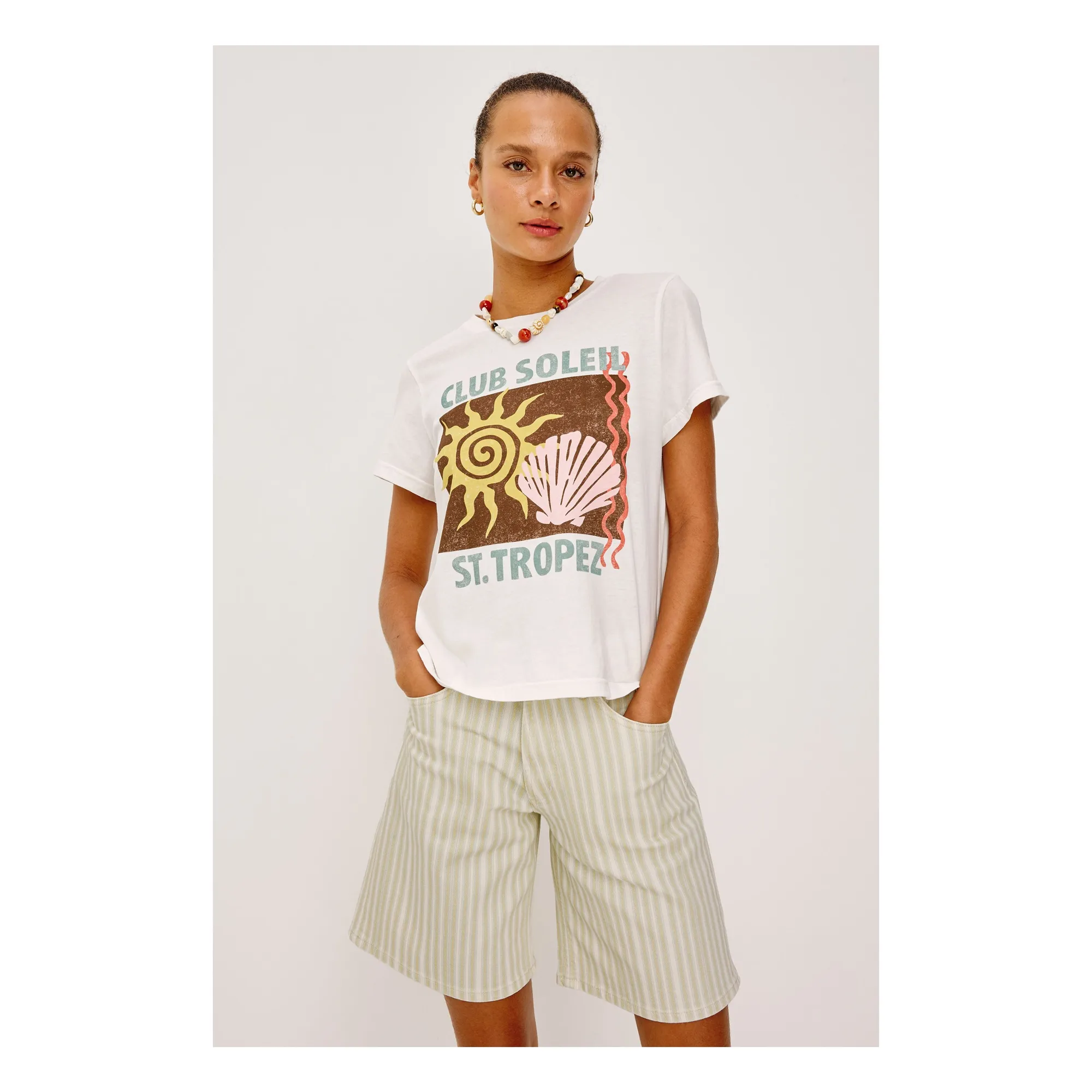 T-shirt Classic Crew Coton | Blanc- Image produit n°2