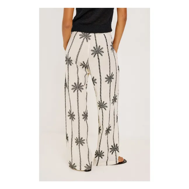 Pantalon Broderies Emmie Lin | Blanc