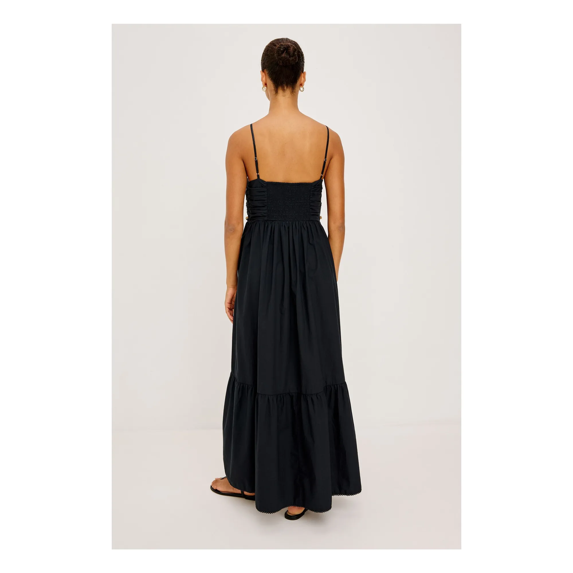 Robe Ivana Popeline de Coton | Noir- Image produit n°1