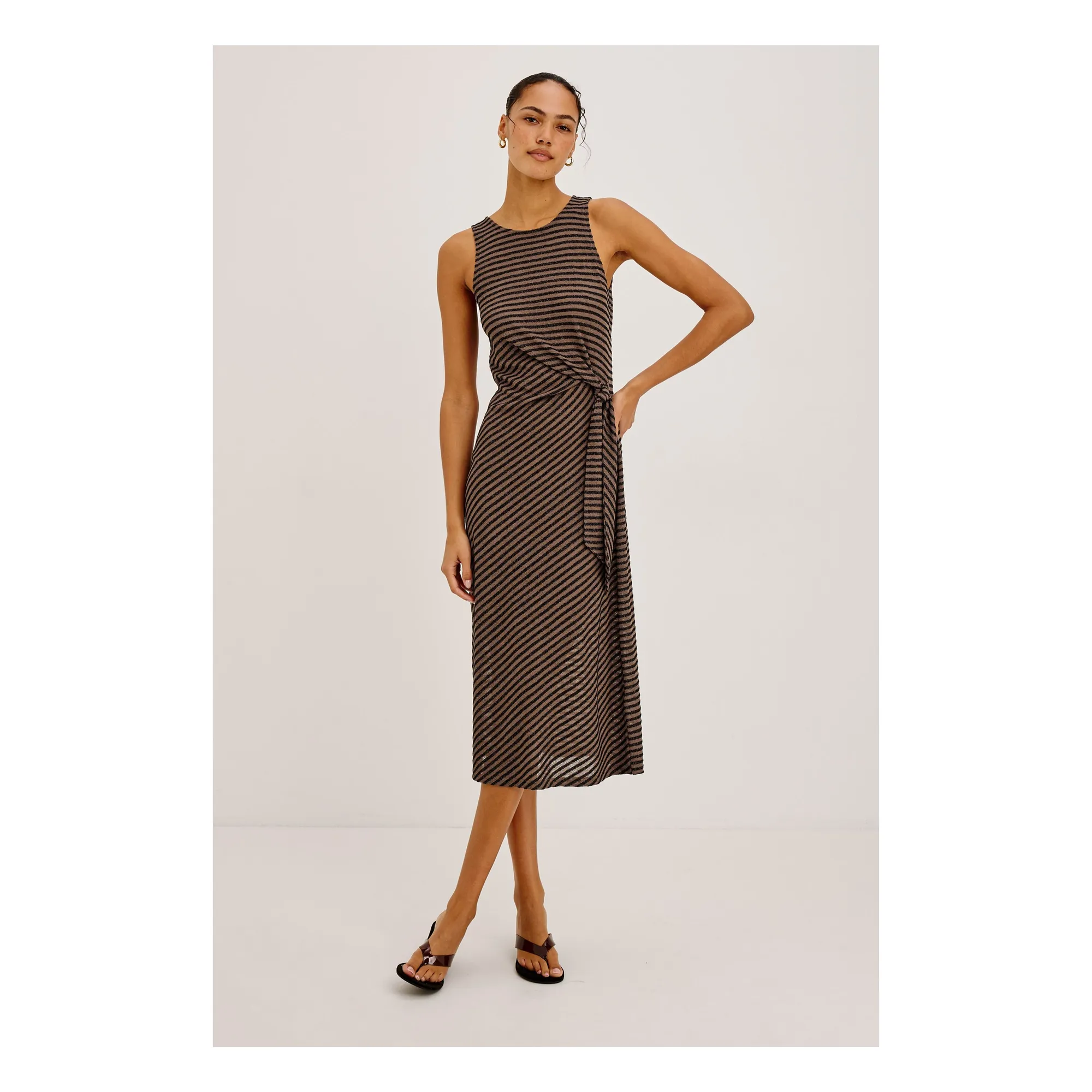 Robe Rayures Ricky | Chocolat- Image produit n°2