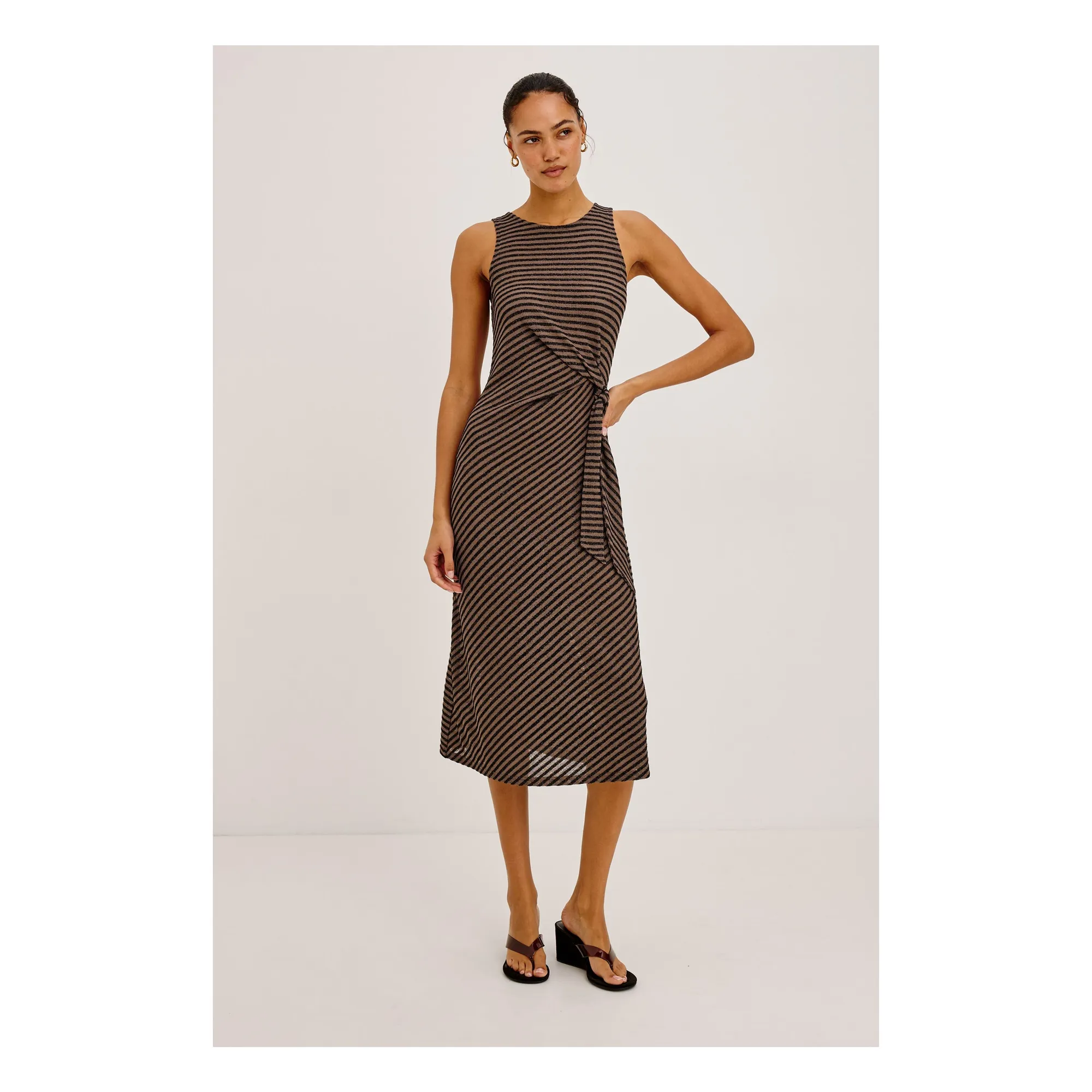 Robe Rayures Ricky | Chocolat- Image produit n°0
