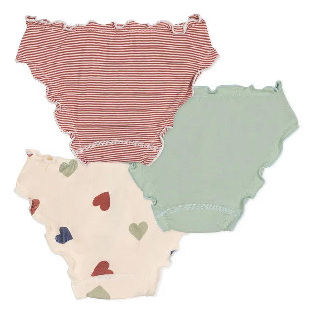 Set di 3 mutandine a balze | Beige