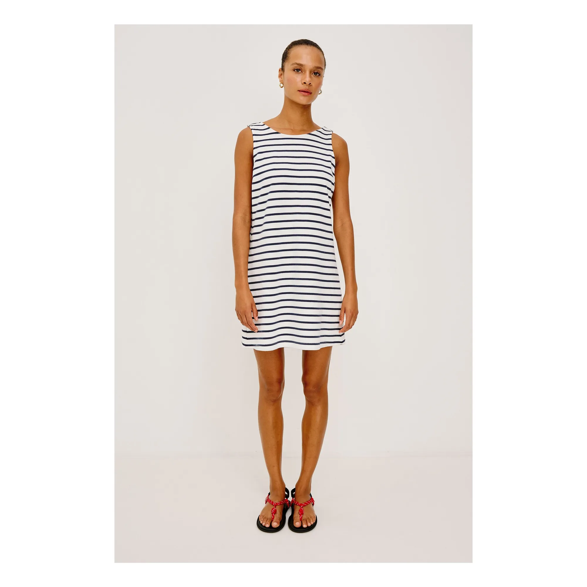 Robe Marinière Kaylee Coton | Ivoire- Image produit n°1