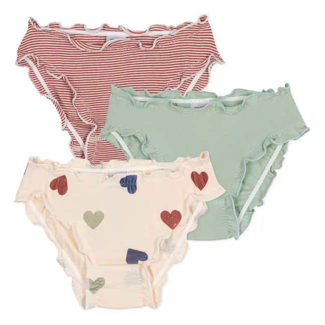 Set di 3 mutandine a balze | Beige
