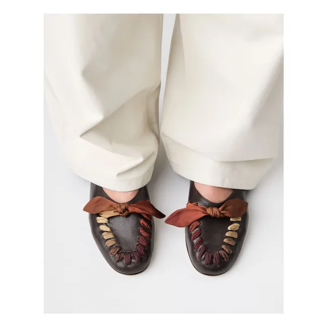 Mocassins Juliol Foulard Cuir | Ebène