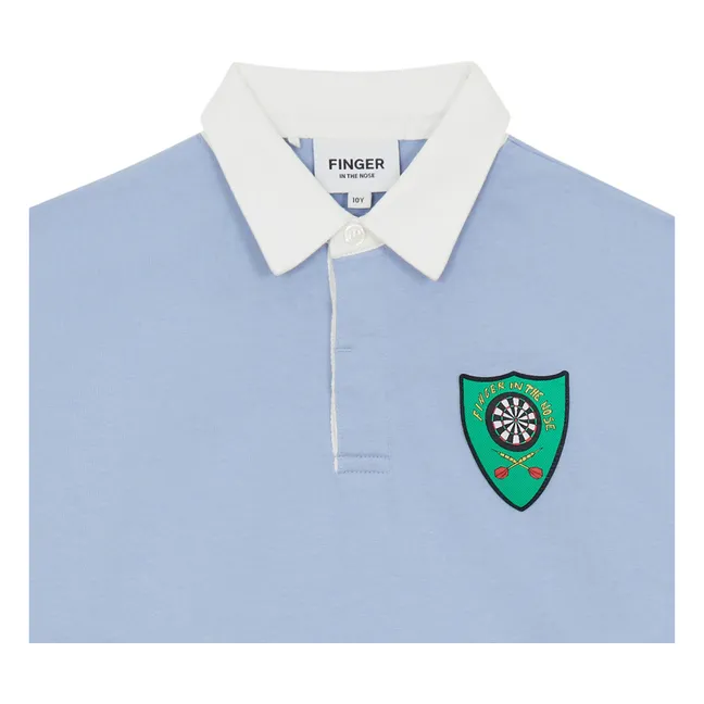 Polo Ezra Rayé Coton Bio | Bleu Acier