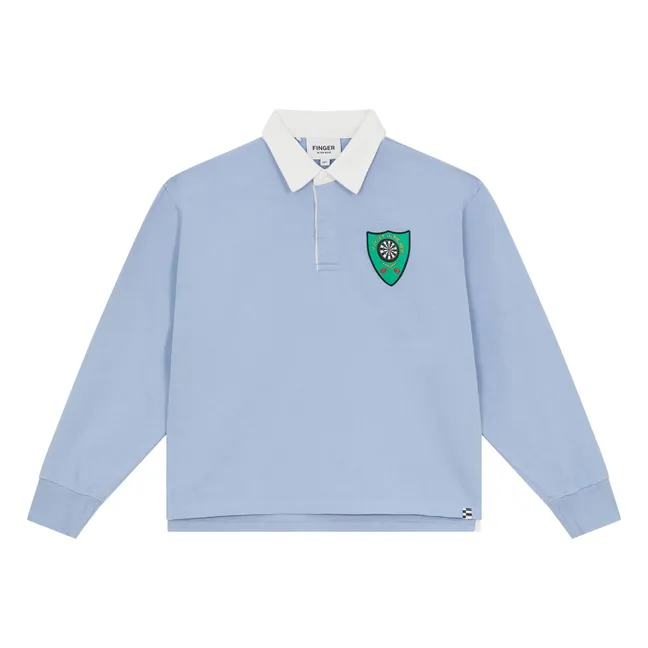 Ezra striped organic cotton polo shirt | Steel