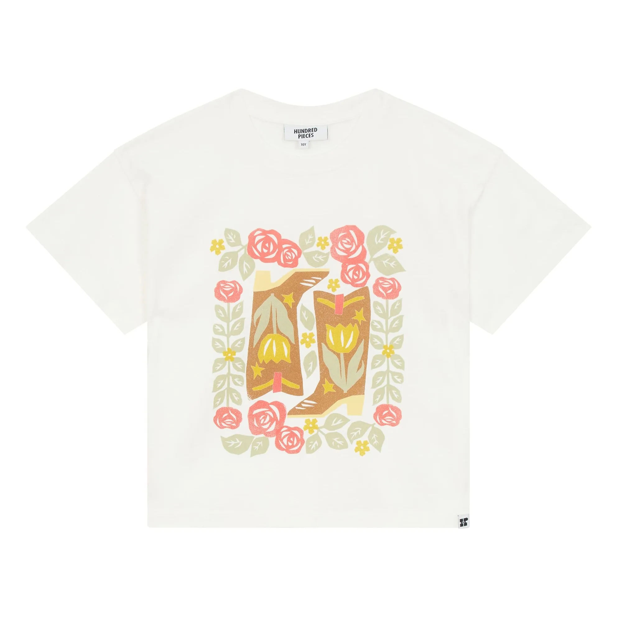 Hundred Pieces White Luna Boots Organic Cotton T-Shirt