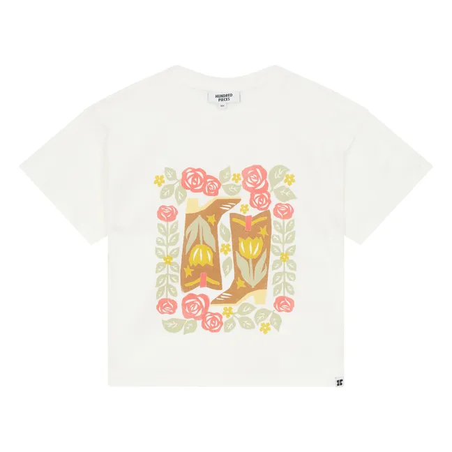 Soor Ploom - Bicolour Organic Cotton Softball T-shirt - Ecru