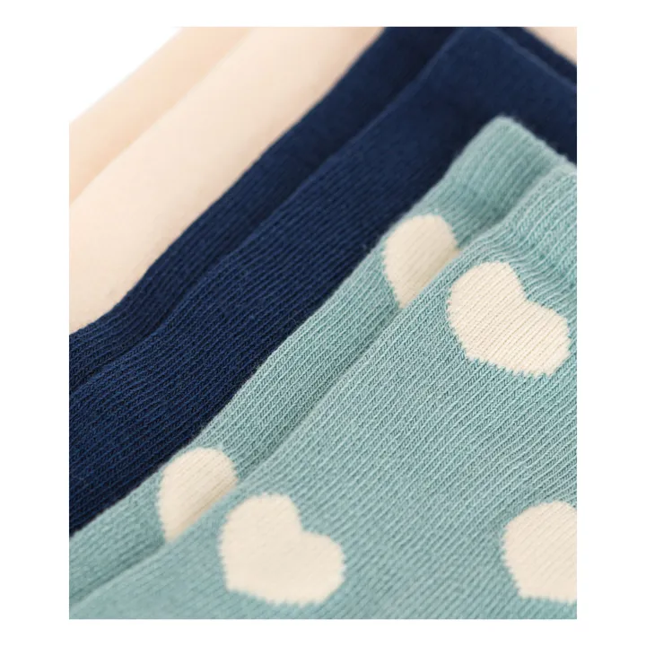 3 Paar Socken mit Herzen | Salbei- Produktbild Nr. 1