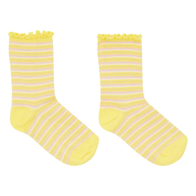 Chaussettes Lolita Rayées | Jaune