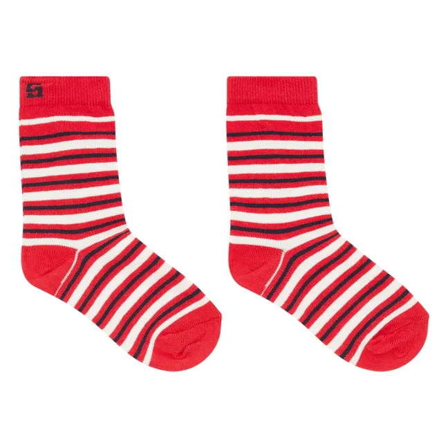 Malo Striped Socks | Red