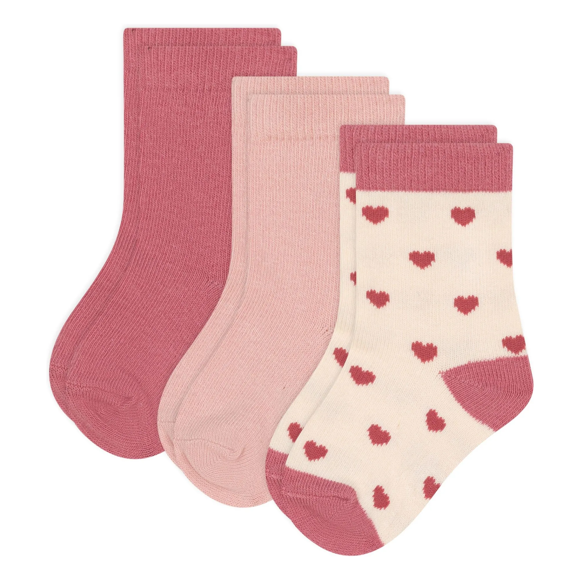 Petit Bateau Unisex Infant Sage 3 Pairs Baby Heart Socks