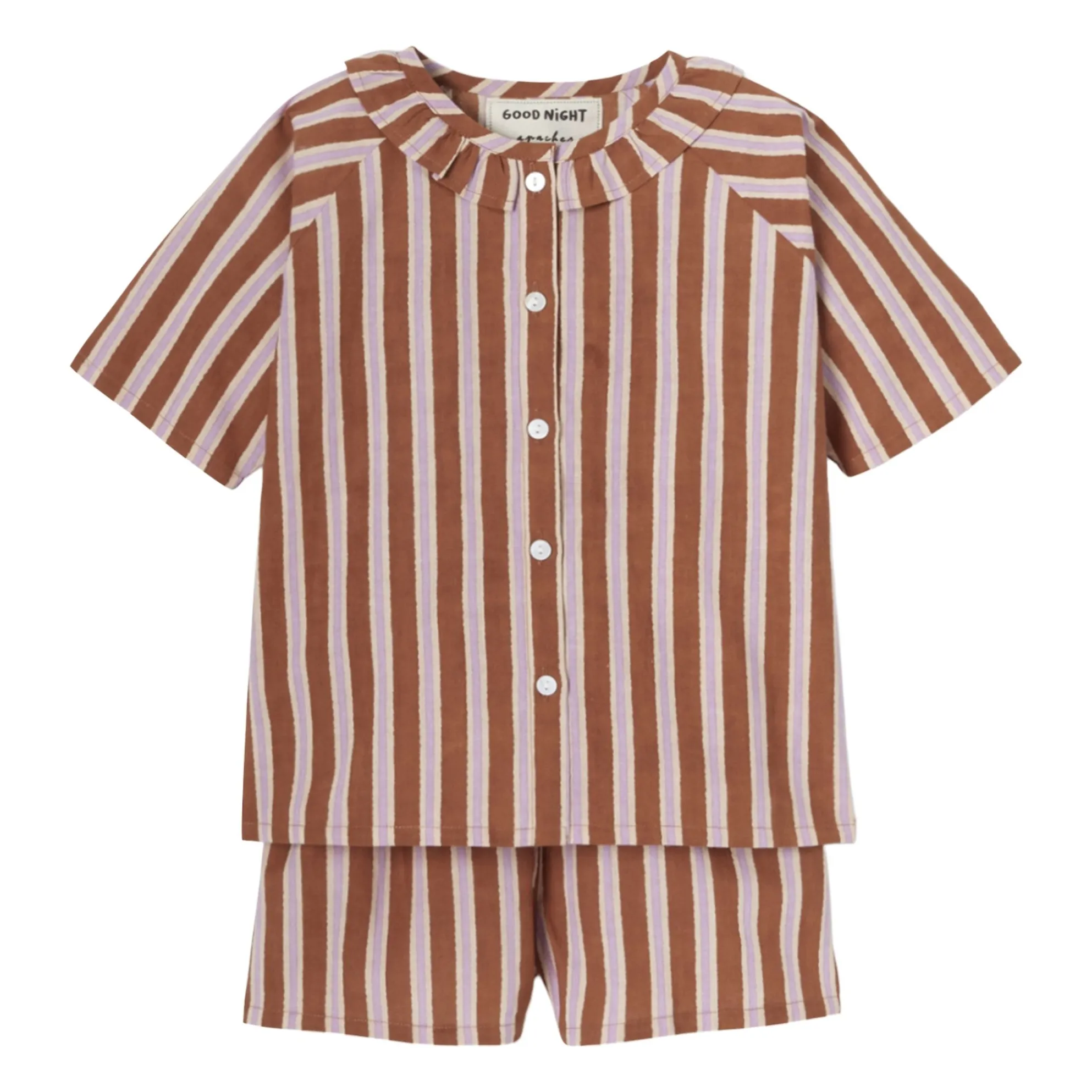 Pyjama Pasera Rayé | Marron- Image produit n°0