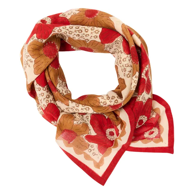 Bufanda dupatta flor grande | Marrón