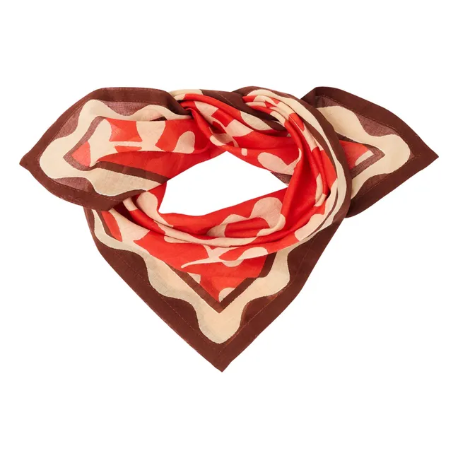 Petit Foulard Dupitta Fleuri | Rouge