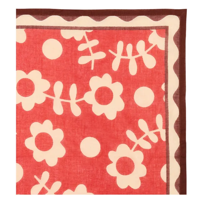 Bufanda Dupitta Floreada | Rojo