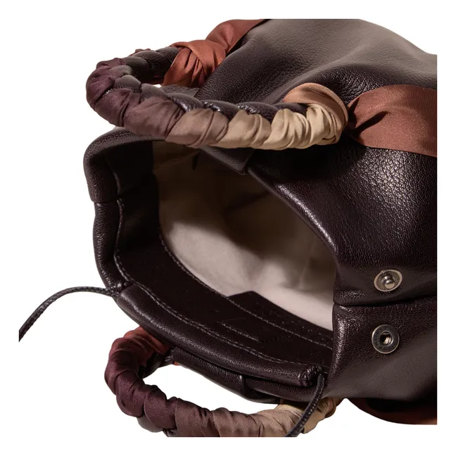 Sac Bombon Foulard Cuir | Ebène