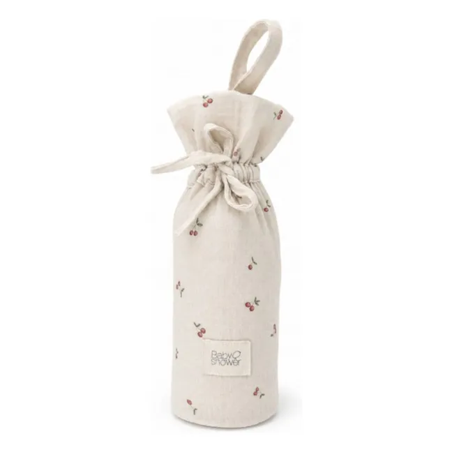 Pochette pour biberon Cherries | Ecru