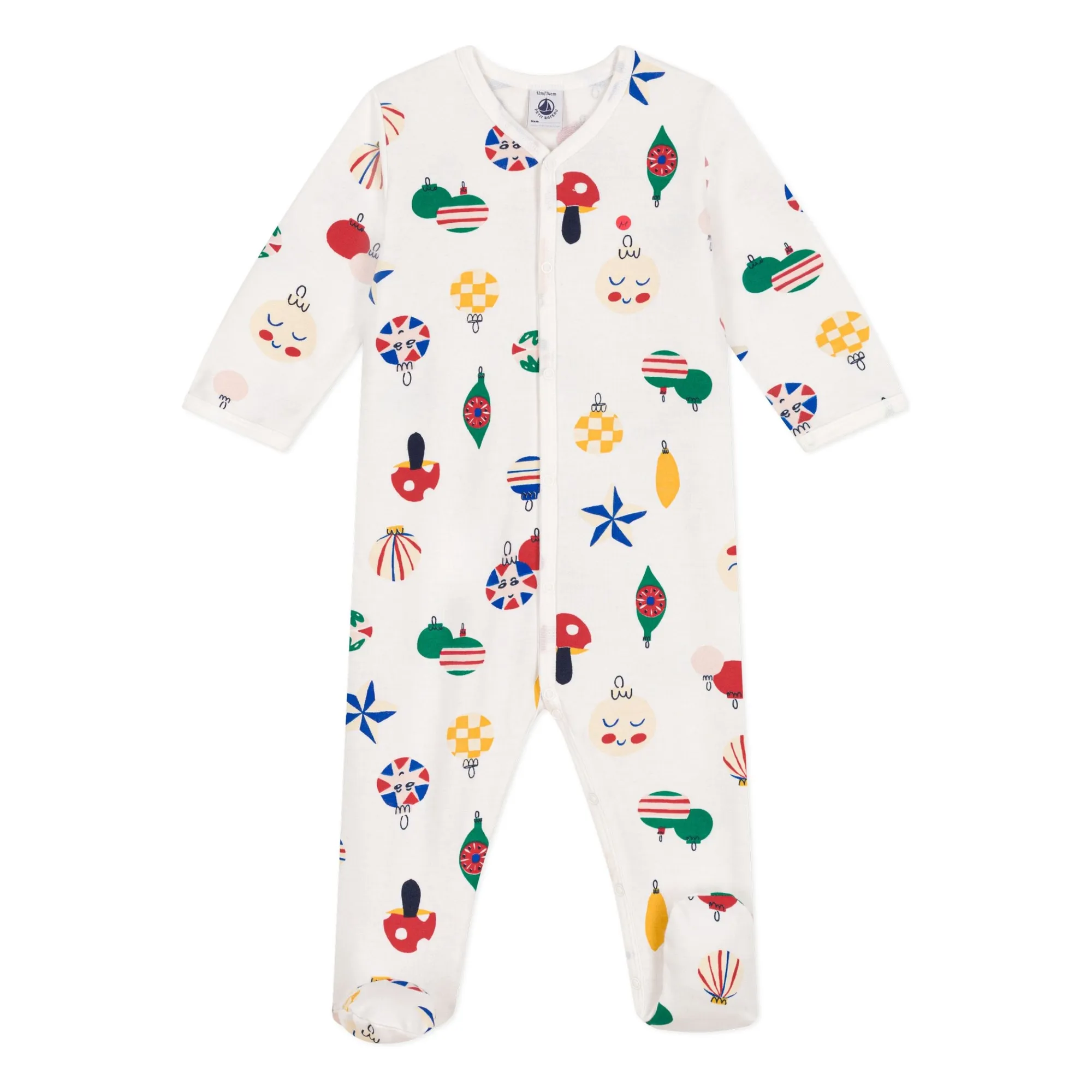 Pyjama Molleton Boules de Noël | Blanc- Image produit n°1