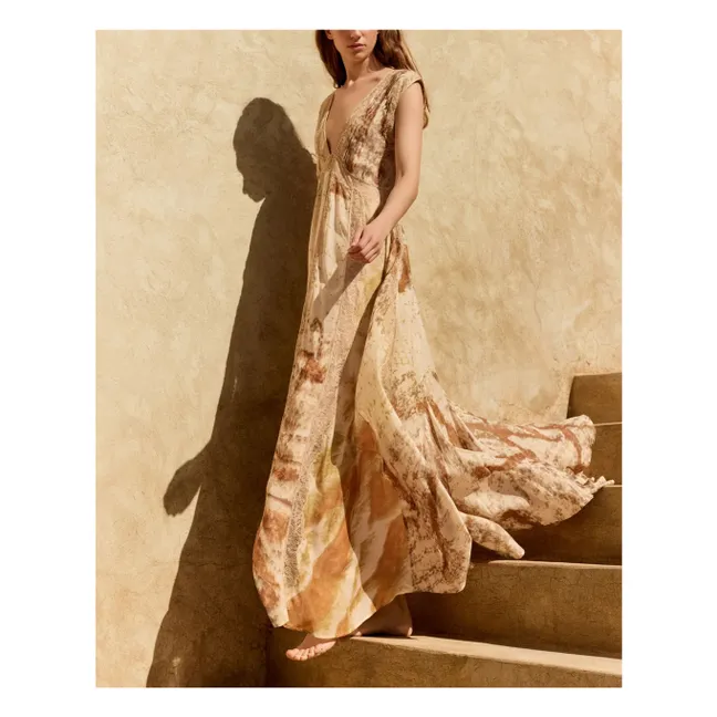 Robe Samsam Métallisée Soie | Beige