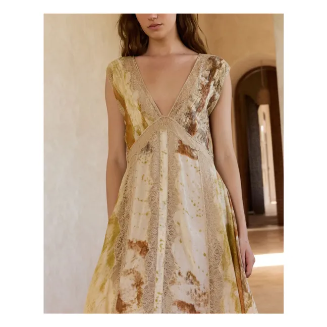 Robe Samsam Métallisée Soie | Beige