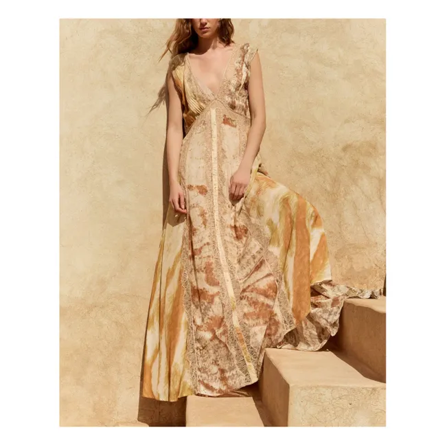 Robe Samsam Métallisée Soie | Beige