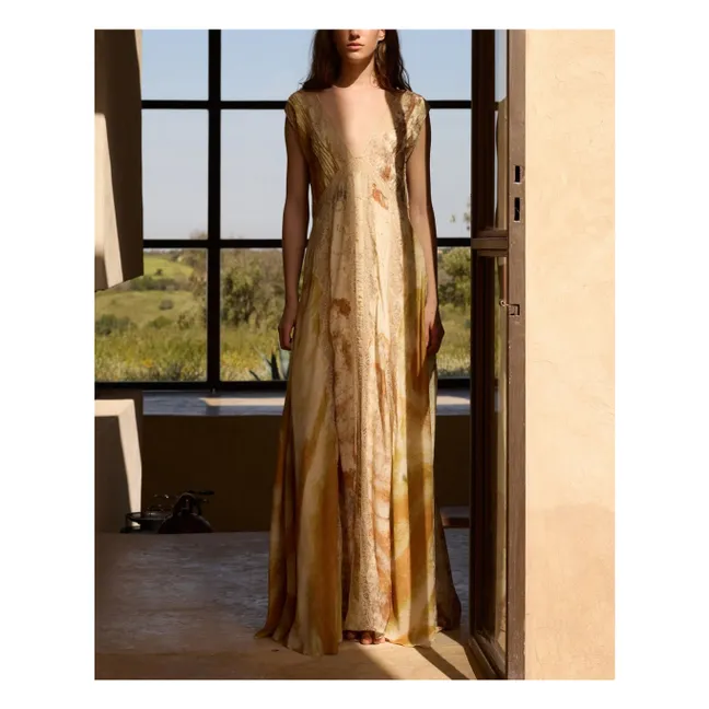 Robe Samsam Métallisée Soie | Beige