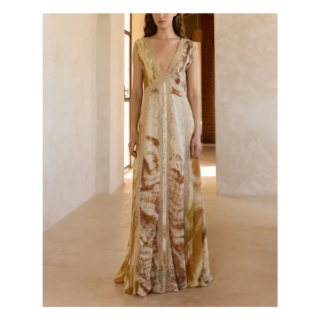 Robe Samsam Métallisée Soie | Beige