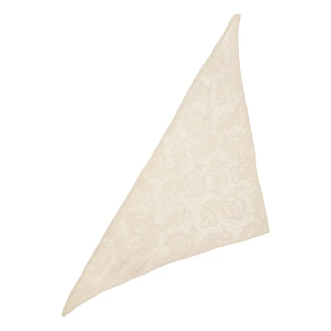 Foulard Triangle Croflora Coton | Crème