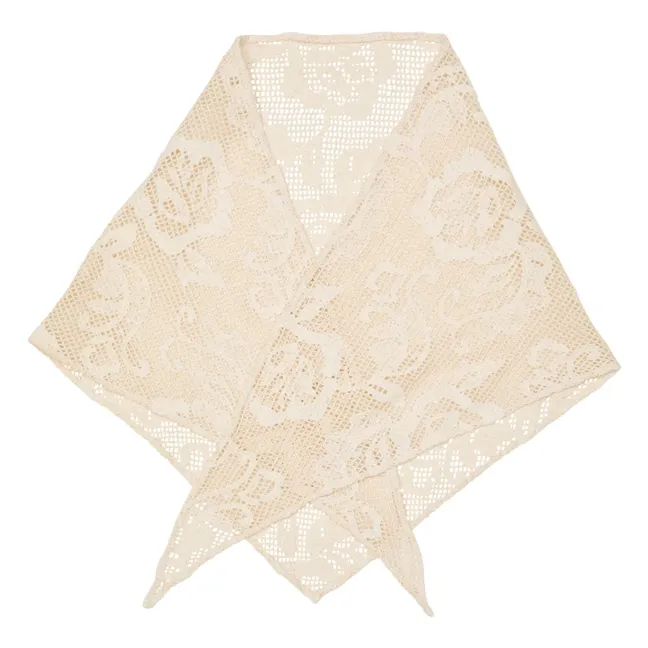 Foulard Triangle Croflora Coton | Crème