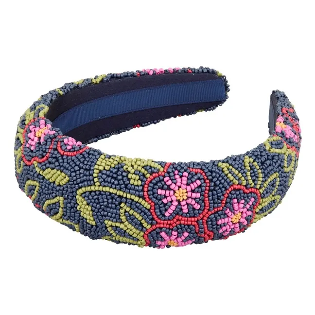 Serre-tête Perles Efloria Wide | Bleu marine