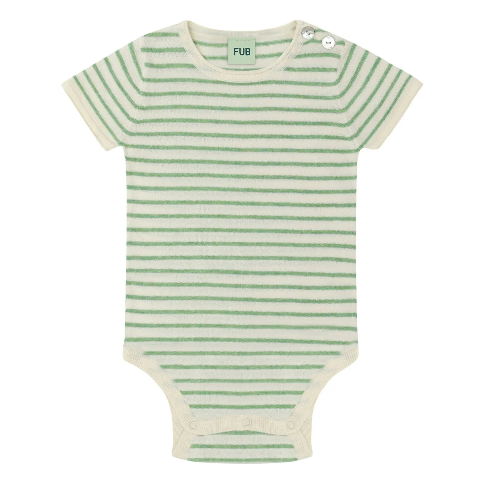 Fub Ecru Striped Organic Cotton Bodysuit