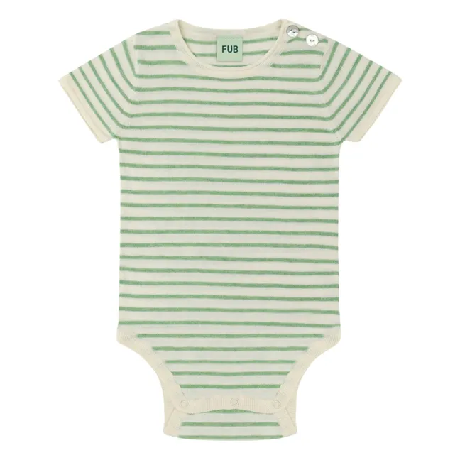 Body in cotone biologico a righe | Ecru