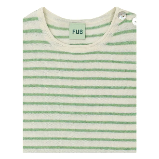 Body in cotone biologico a righe | Ecru