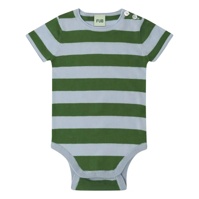 Body Rayé Maille Coton Bio | Vert
