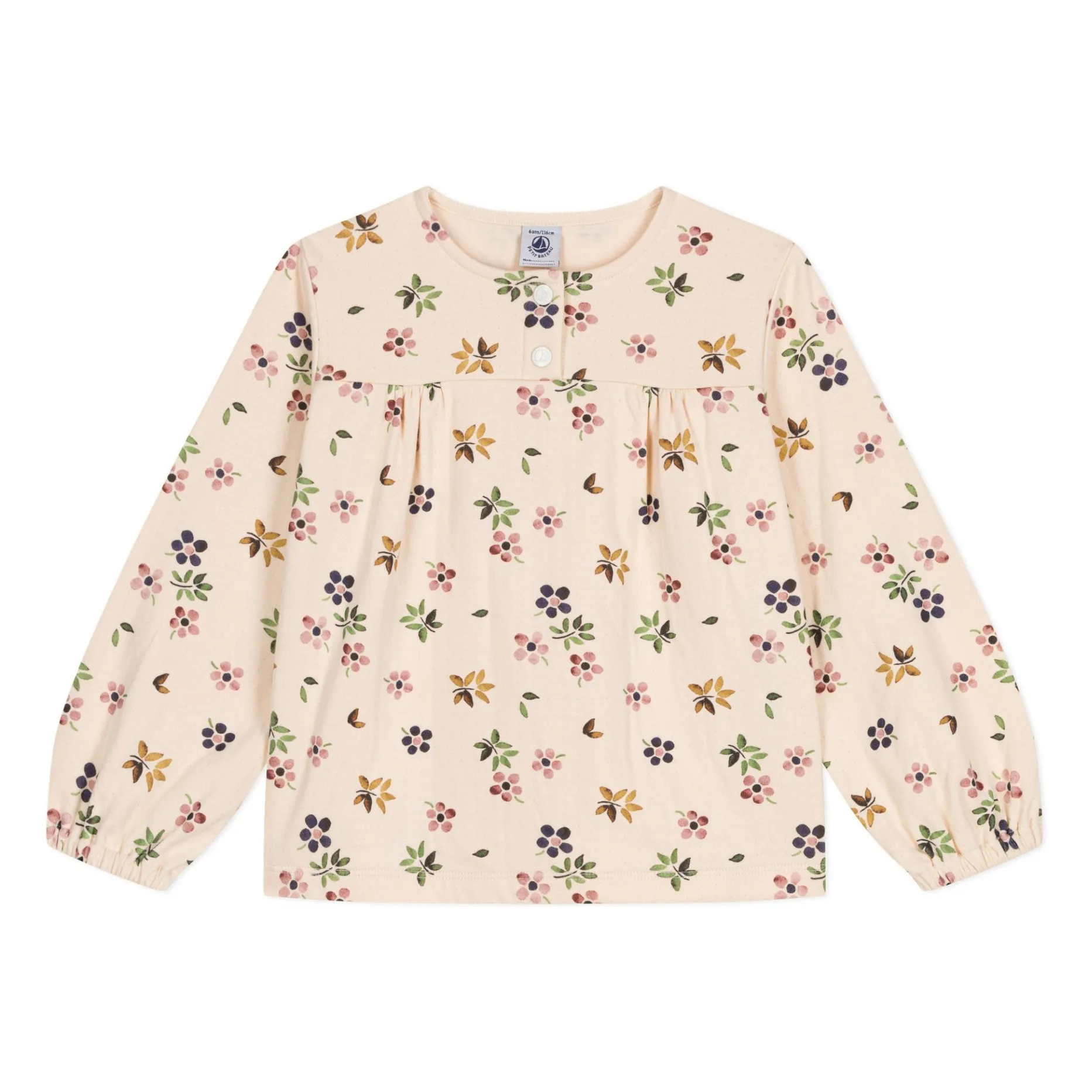 Blouse Tubique Fleurie | Beige- Image produit n°0