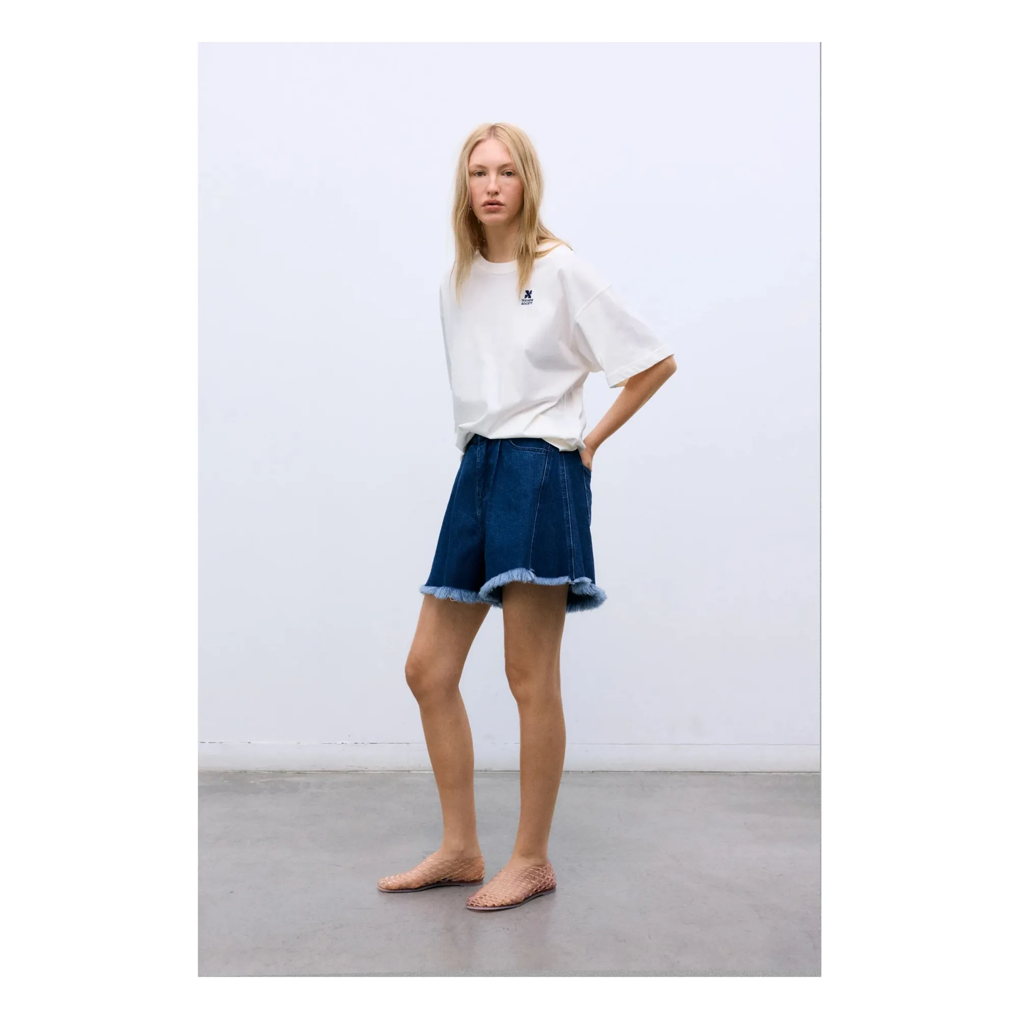 Short Denim Coton | Bleu jean- Image produit n°4